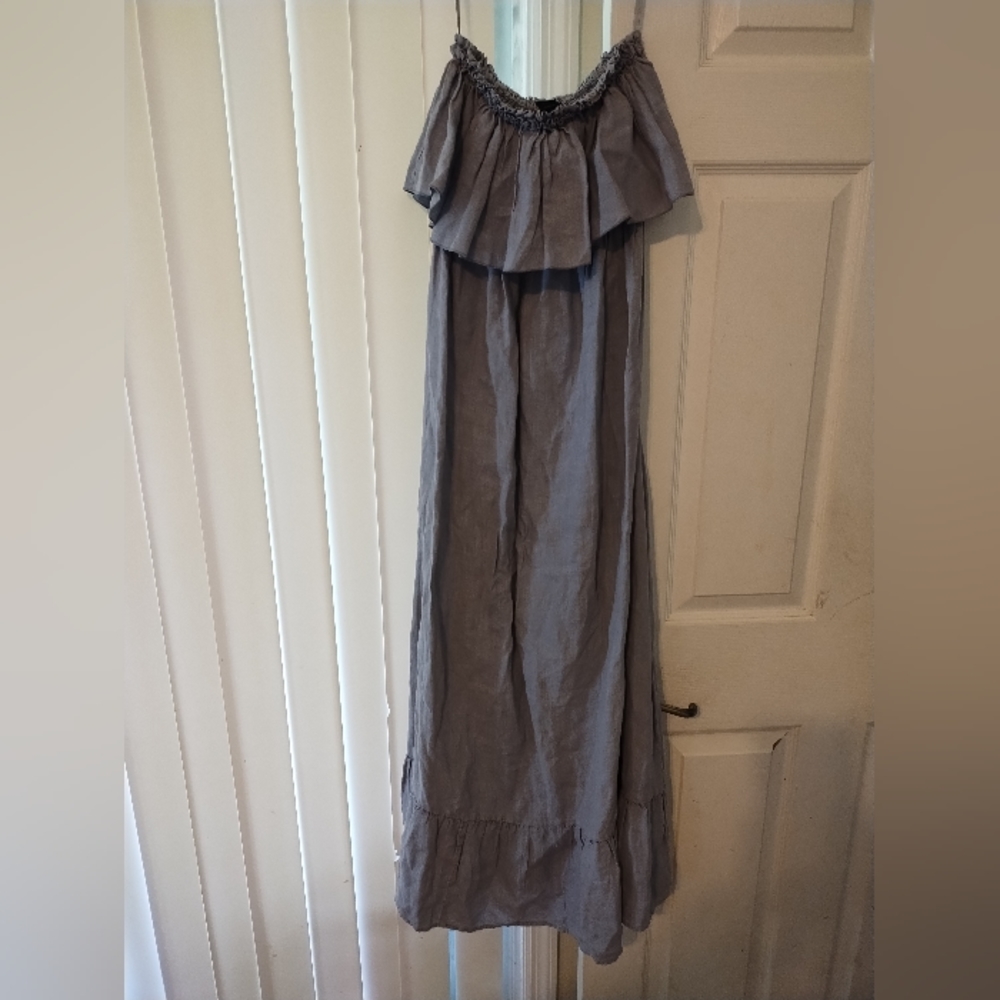 100% Linen Moda International Clothing Victoria Secret Dress Sz XS. Grey